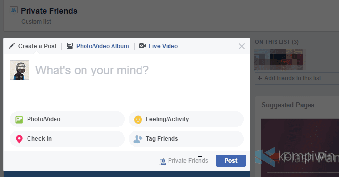 status facebook dibaca orang-orang tertentu