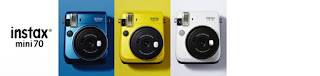 Fujifilm Instax Mini 70 Instant Film Camera, in choice of blue, yellow or white, picture, image, review features & specifications