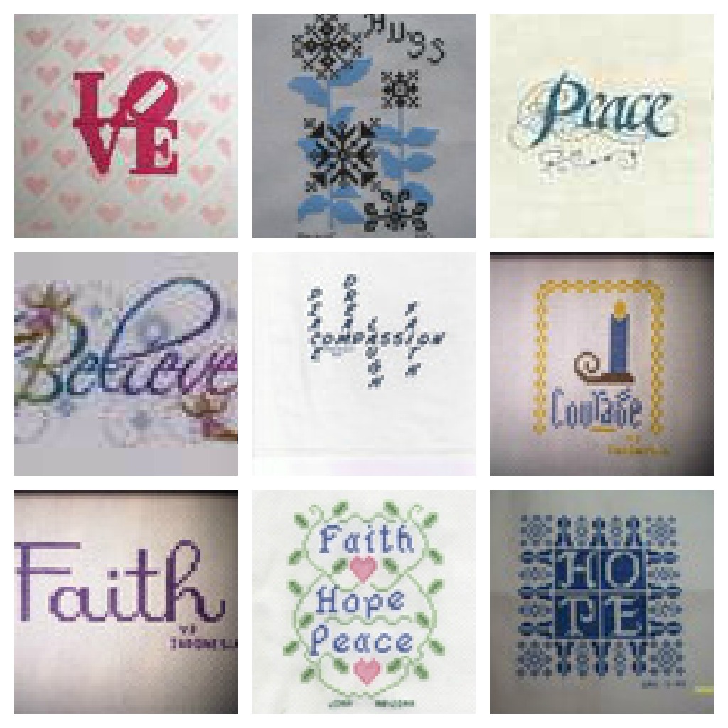 World of Charity Stitching Encouraging Words Quilt
