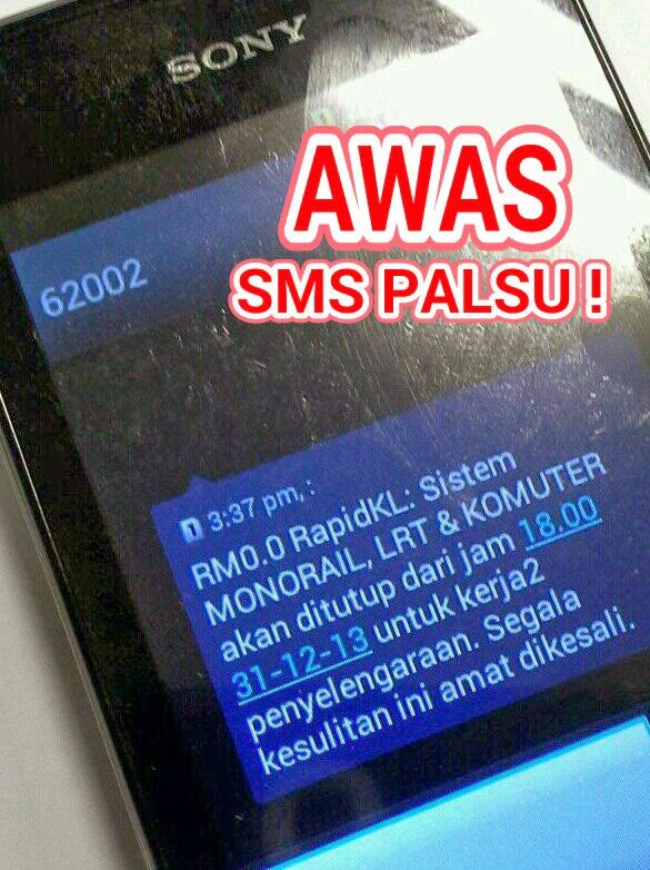 SMS Palsu Perbuatan Tak Bertanggungjawab #1Malaysia @NajibRazak @ShahrilMokhtar 