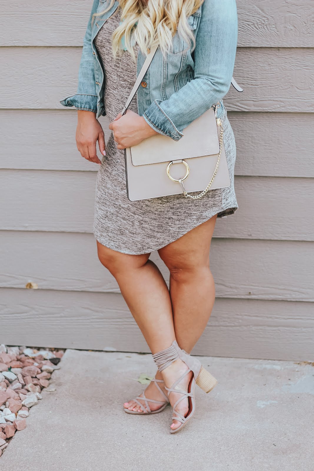 Leith grey tank dress styled by top Denver fashion blog, Delayna Denaye