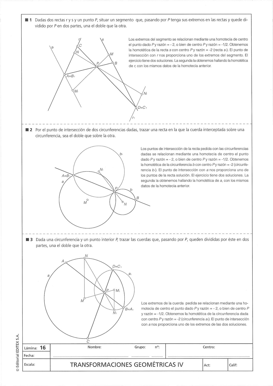 espaciogeométrico: GEOMÉTRICAS. Ejercicios Editorial Editex