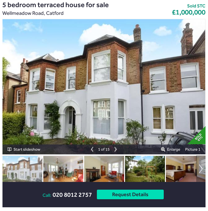 Clare's diary Catford's first million pound house