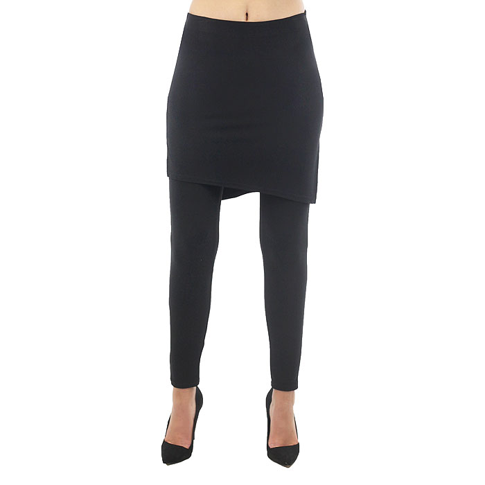 Black Bamboo Leggings with Skirt Coverage | Ro & Arrows-chantamquoc.vn
