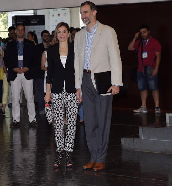 Queen Letizia of Spain and King Felipe VI of Spain attend the 'Forum Impulsa' at the Auditori of Girona