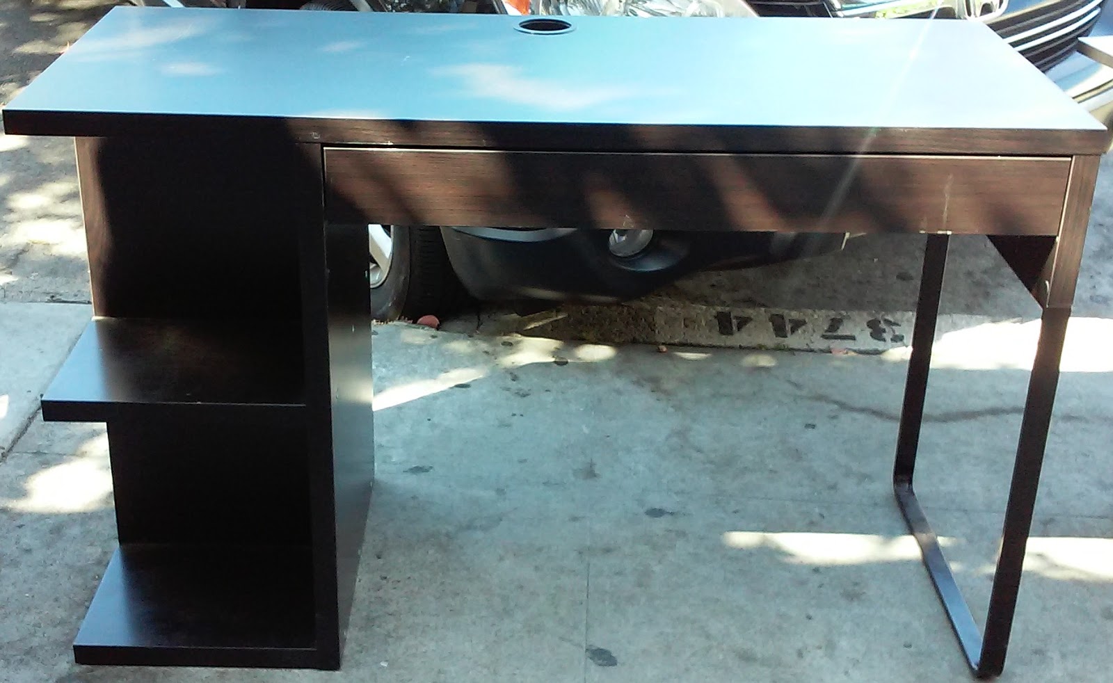 UHURU FURNITURE & COLLECTIBLES: SOLD 4' Espresso IKEA Desk - $40