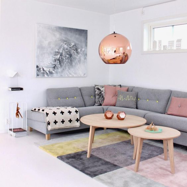 Decoração nas cores cinza e rosa na sala de estar Sala De Estar Roxa E Cinza ~ Decoração nas cores cinza e rosa na sala de estar