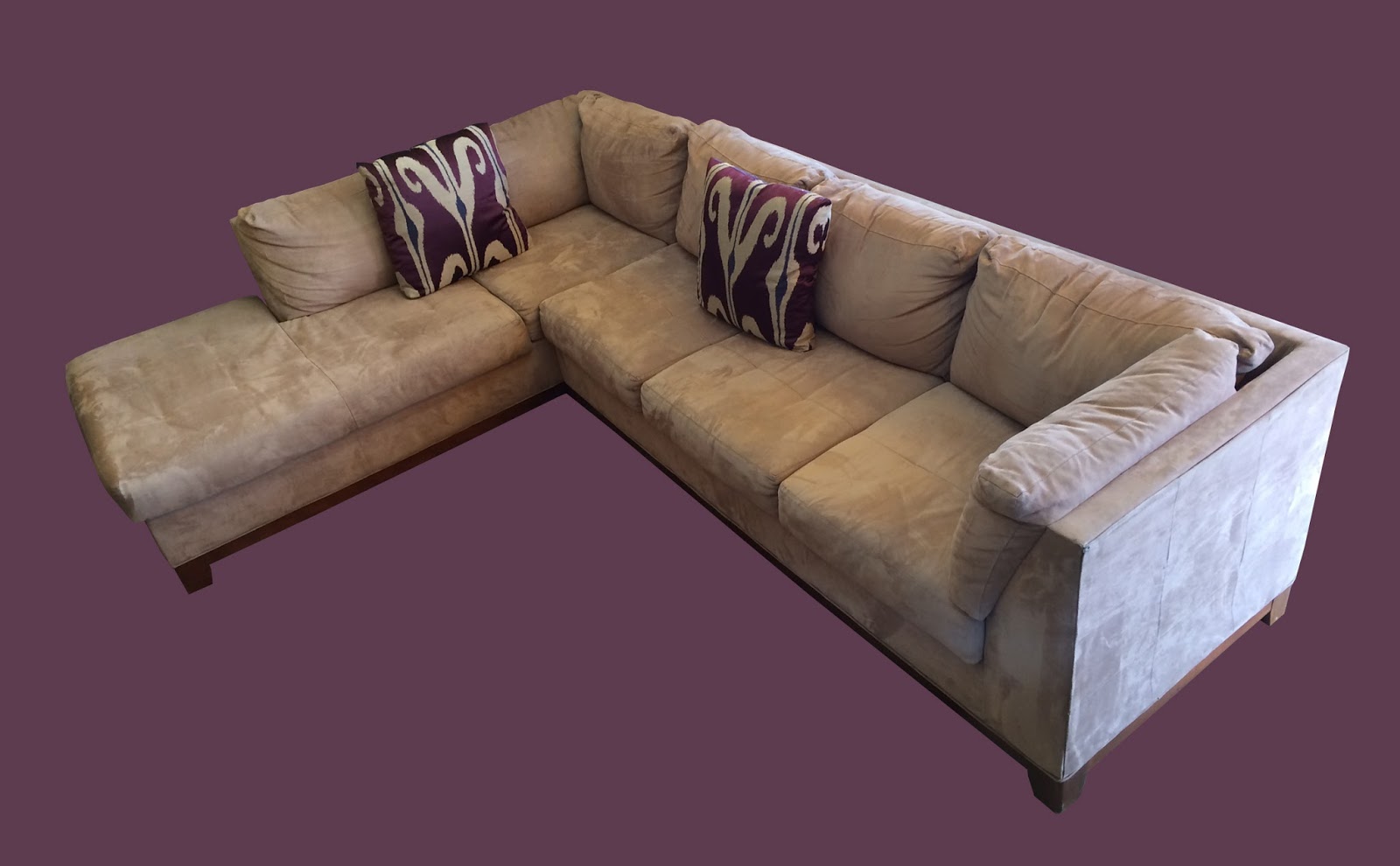 Uhuru Furniture & Collectibles Tan Microsuede 2Piece Sectional Sofa