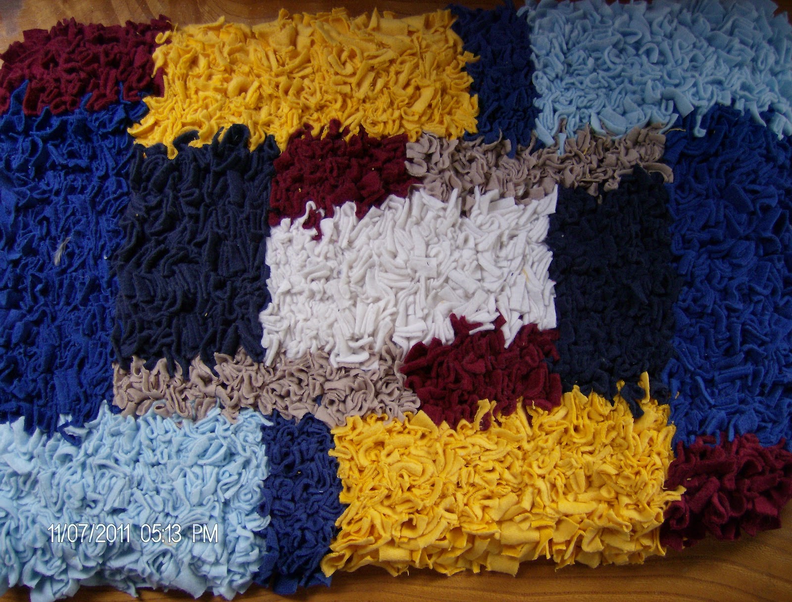 Hand Made Narrowboat Rag Rugs For Sale: Rug No 21: Multi abstract