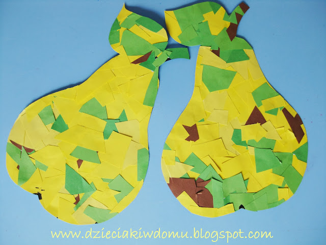 wycinanie, wyklejanie gruszki