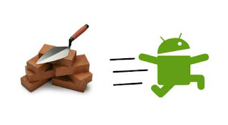 android running from brick