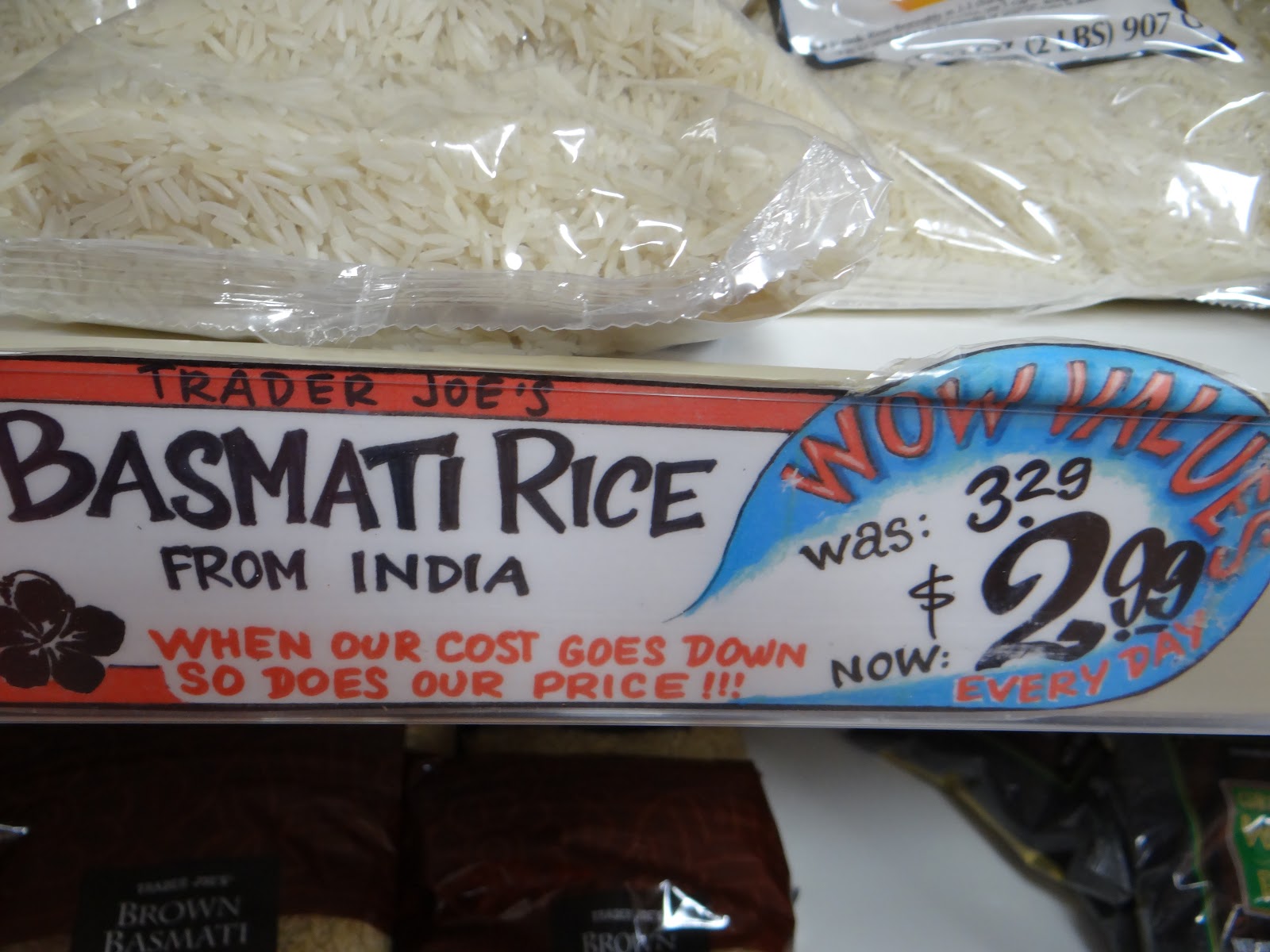 Trader Joe's 365 Price cut Basmati Rice
