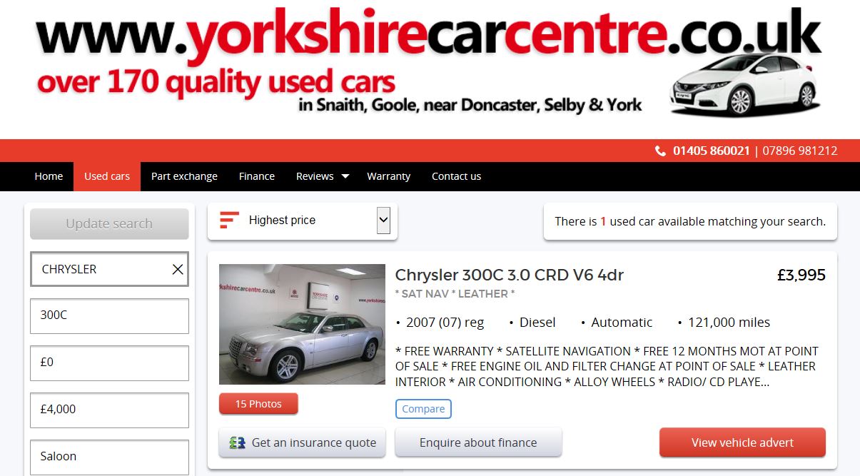 Yorkshire Trade Car Centre Complaints