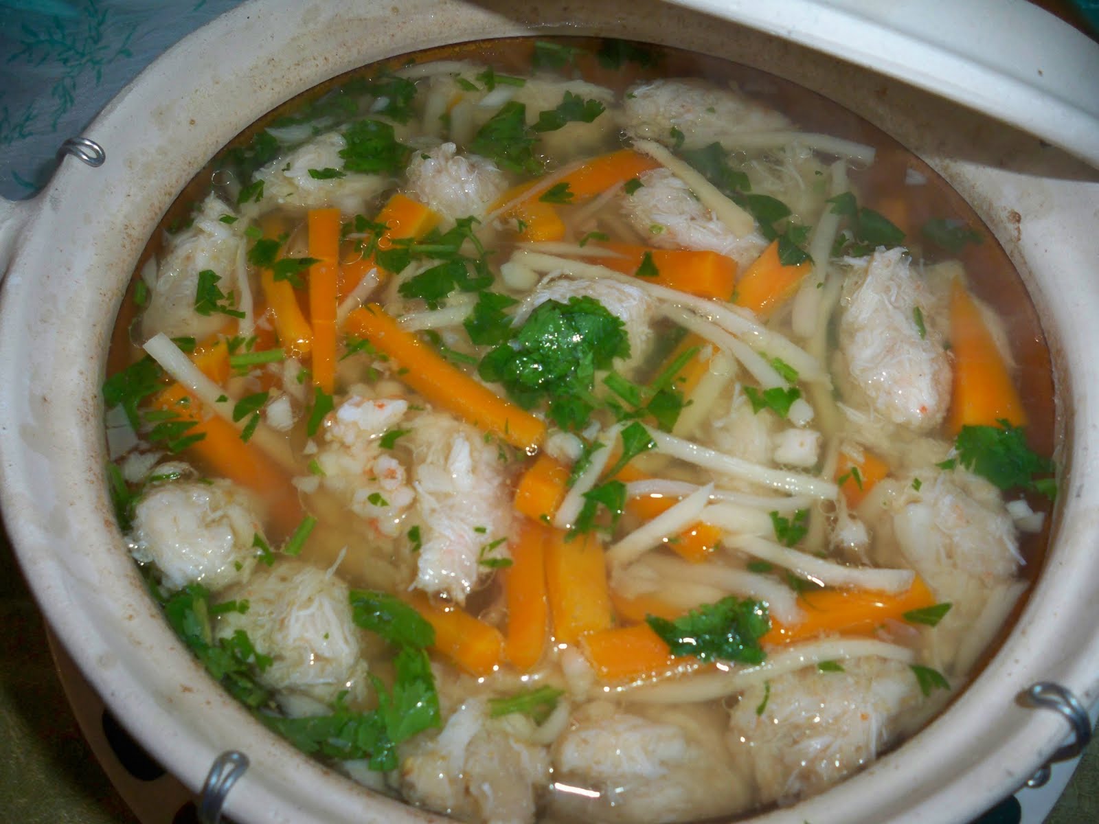 Sweet Coconut and Cumin Bakwan Kepiting ( crab ball soup )