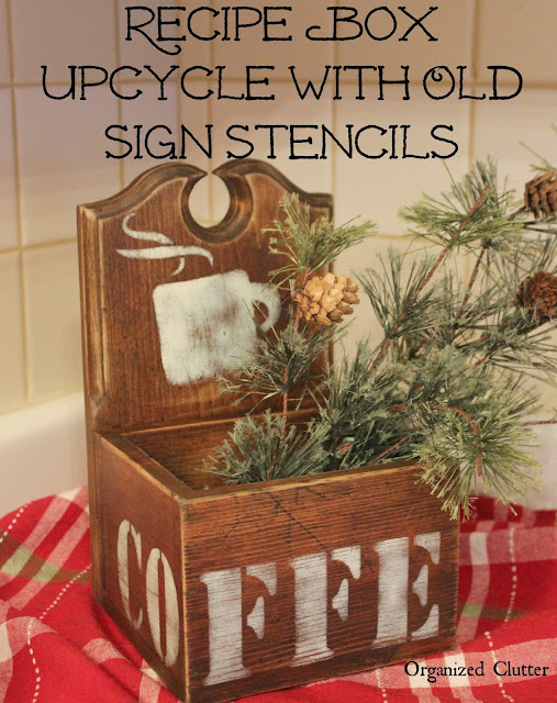 Recipe Box Upcycle with Old Sign Stencils