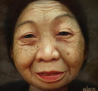 Draw an old woman