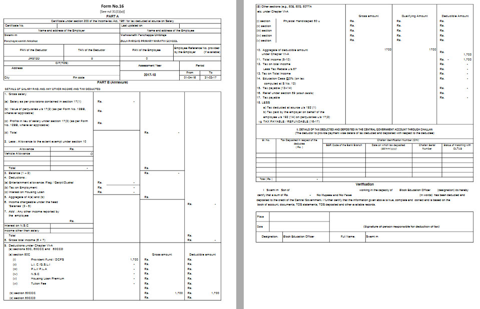 Form No 16 Part B