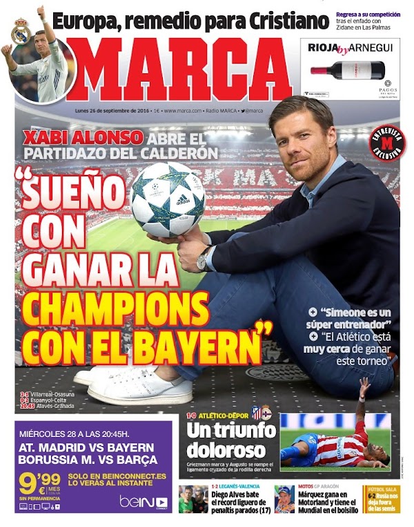Xabi Alonso, Marca: "Sueño con ganar la Champions con el Bayern"
