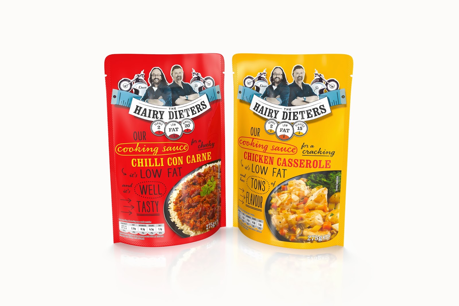 Hairy Dieters Healthy Sauces on Packaging