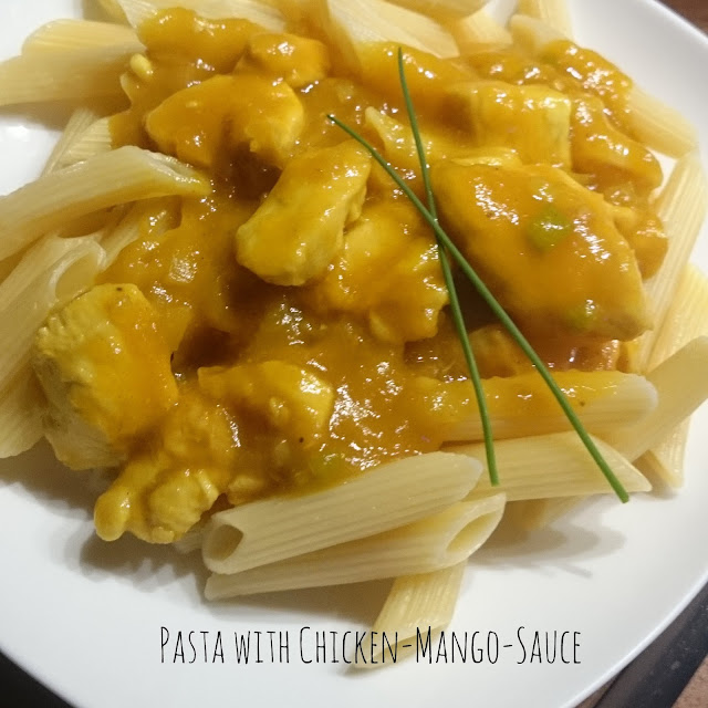 [Food] Pasta mit Mango-Hähnchen-Sauce // Pasta with Chicken-Mango-Sauce