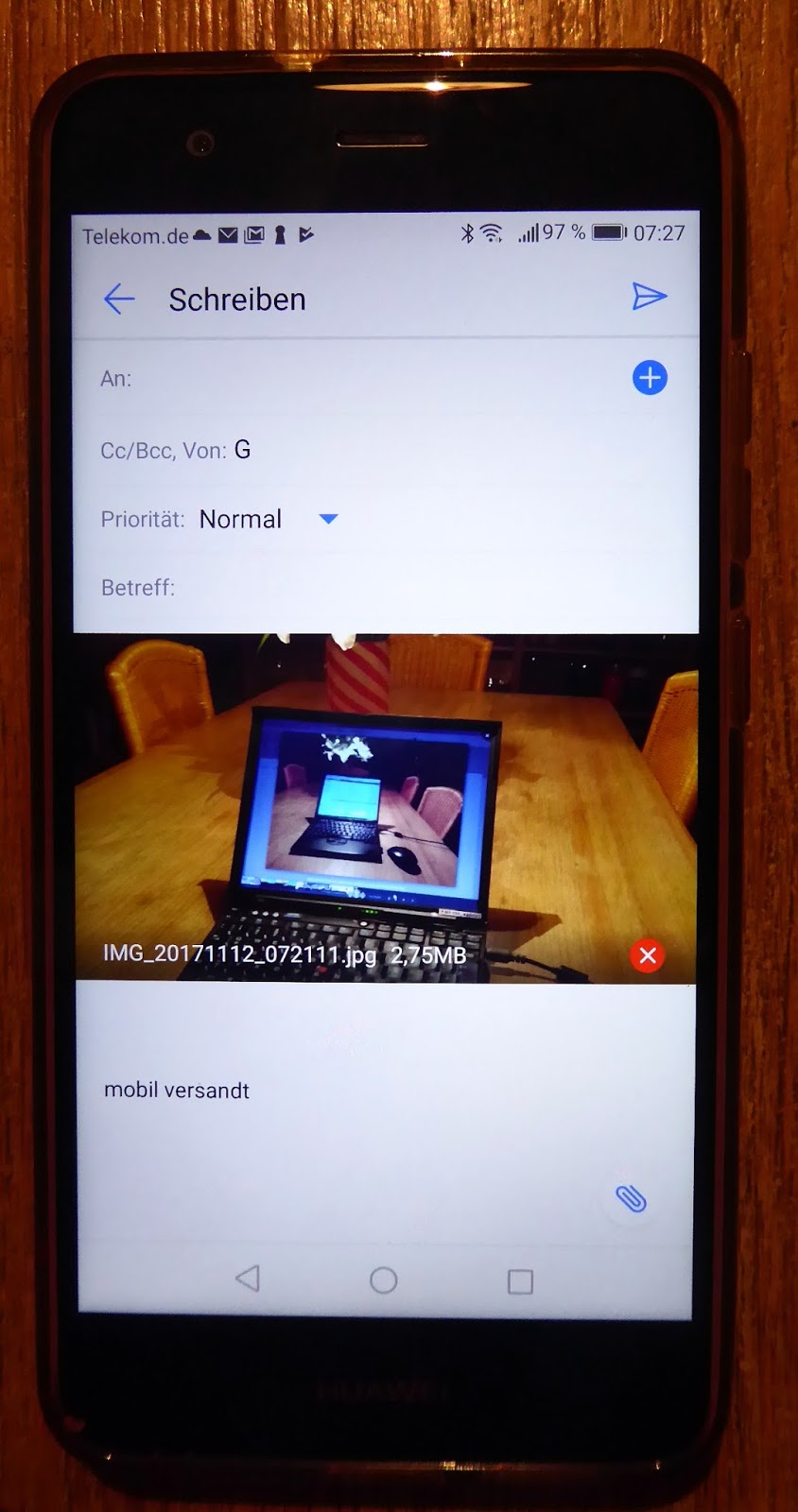 blog a bissl Foto mit Android versenden
