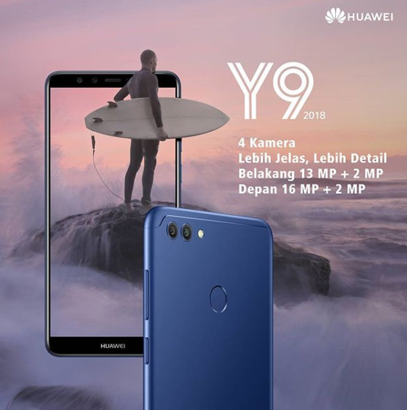 Huawei Y9 2018, Smartphone Dengan 4 Kamera Harga 2 Jutaan - Didno76.com