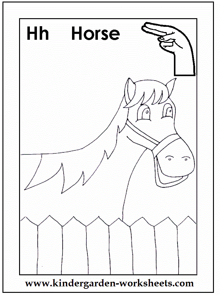 Kindergarten Worksheets: ASL Alphabets coloring pages
