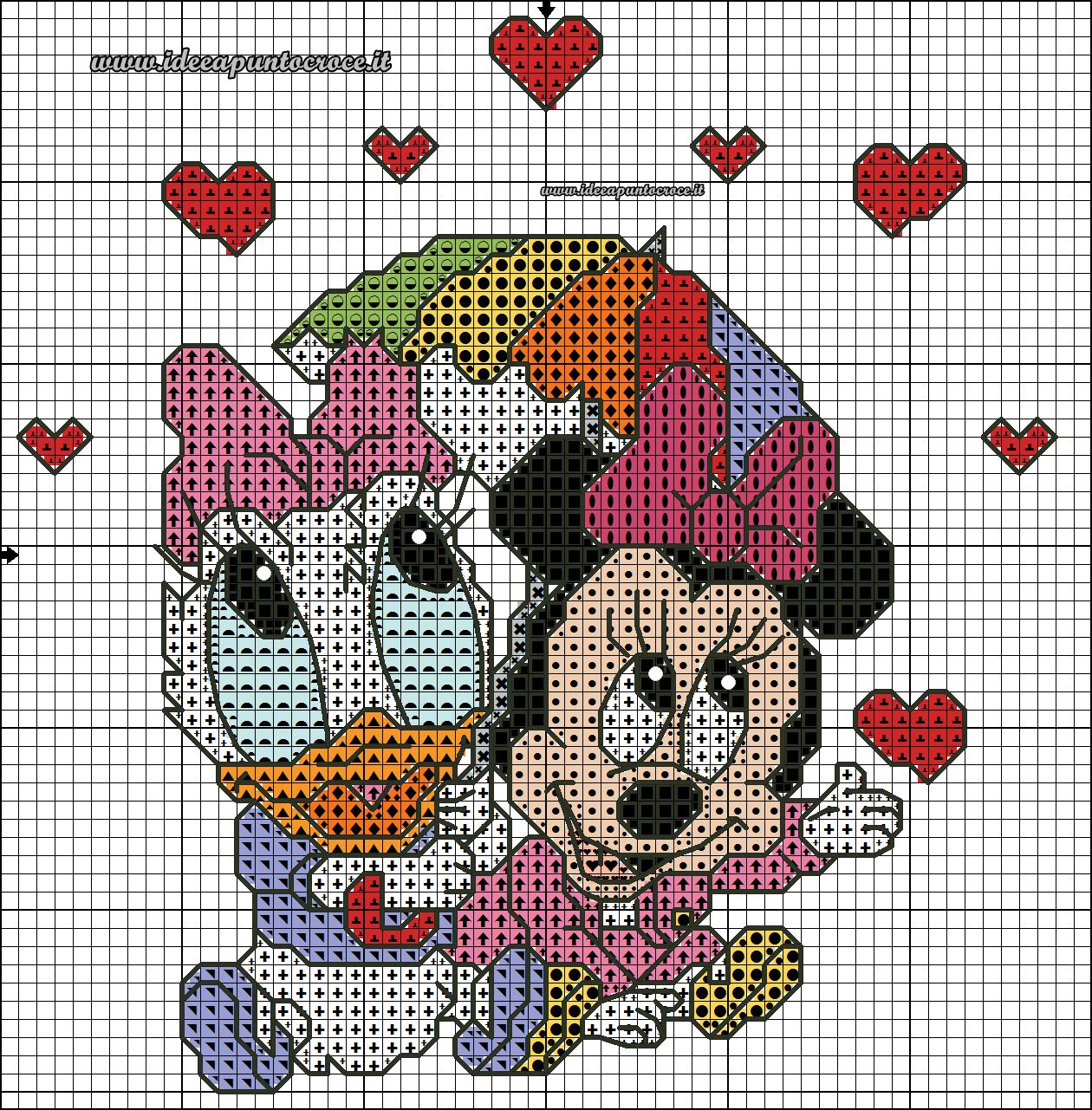 excellent bienaim schemi disney a punto croce schemi baby paperino e paperina yd with punto croce schemi disney