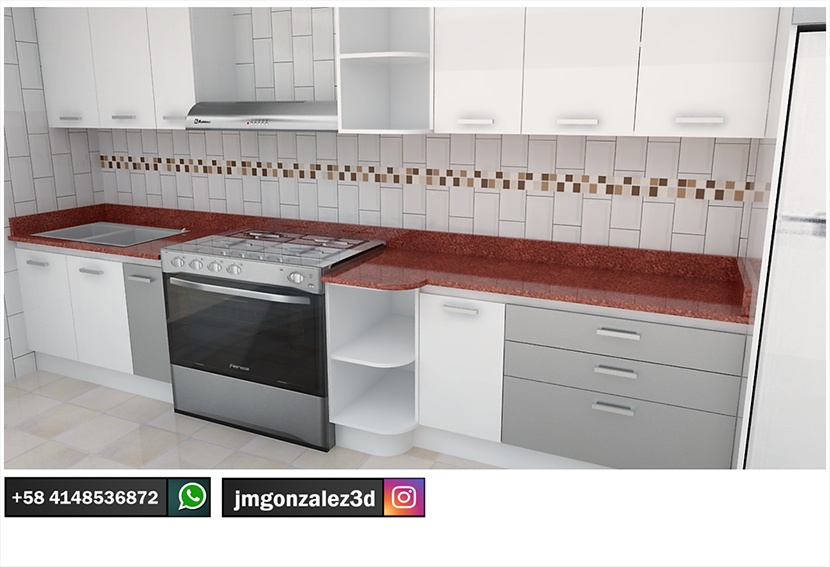 Diseño De Muebles Madera: 0170 Cocina Blanca Melamina | Venezuela