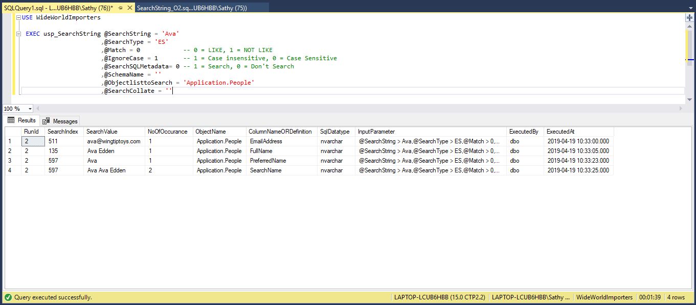 All about SQLServer TSQL Search for string or phrase in SQL Server