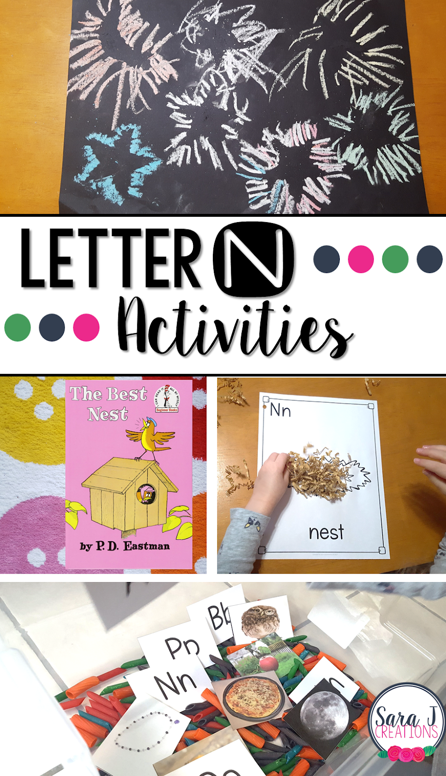 Letter N Activities that would be perfect for preschool or kindergarten. Art, fine motor, literacy, sensory and alphabet practice all rolled into Letter N fun.