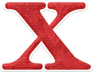 Alfabeto Rojo con Hojas de Acebo. 