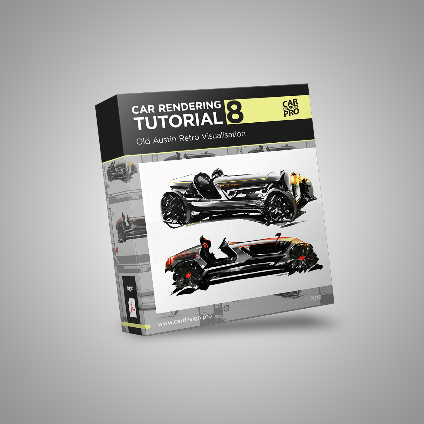 8 Car Rendering Process - Old Austin Retro Visualisation by Marcin | Car Design Tutorials