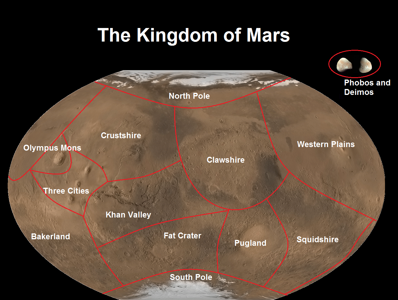 Mars Map Regions