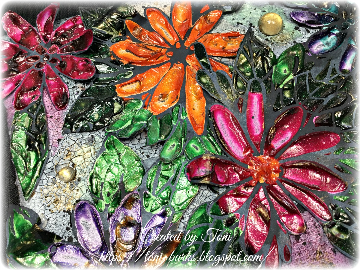 Little Black Dress Mixed Media Flower Canvas for Art Anthology