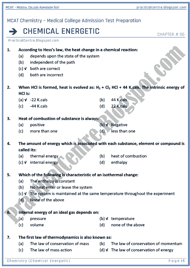 mcat-chemistry-chemical-energetic-mcqs-for-medical-college-admission-test