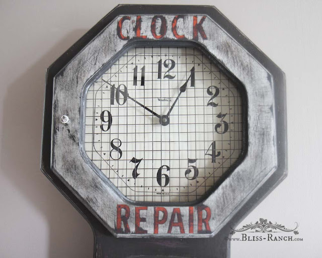 Thrift Store Decor Old Clock Turned into Vintage Ad Bliss Ranch.com