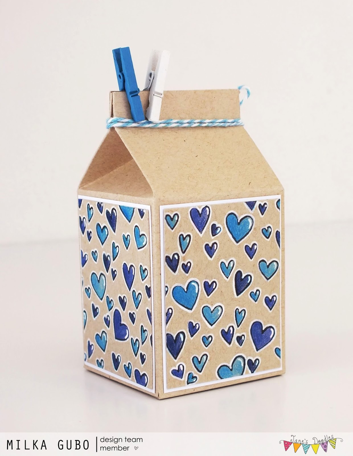 Crafty Milka: Valentine Milk Carton Gift Box (Jane's Doodles DT Spotlight)