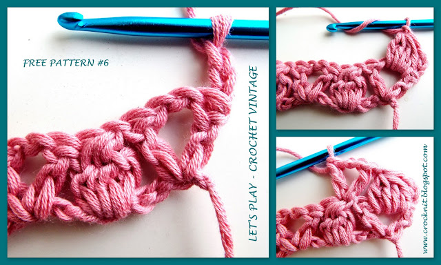 free crochet patterns, clusters, v-stitches, how to crochet,