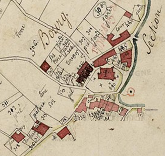 Léguillac de l'Auche cadastre Napoléonien Reconstitution plan du village de Léguillac de l'Auche en 1808