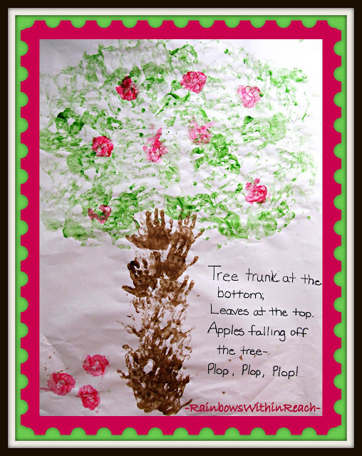 Back to School Bulletin Board with Hand painted Apple Tree at PreK+K Sharing