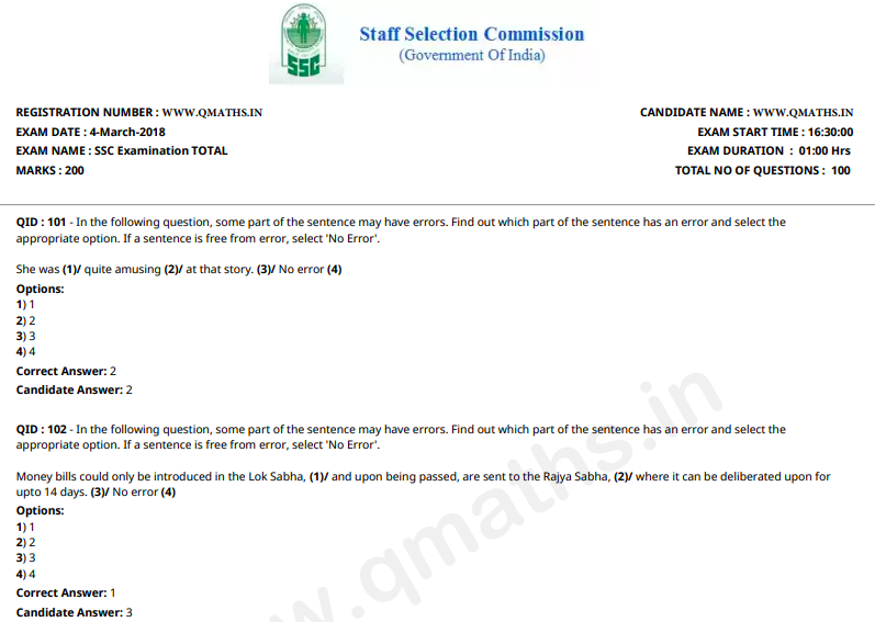 ssc chsl 2017 tier 1 question papers with answer keys pdf download