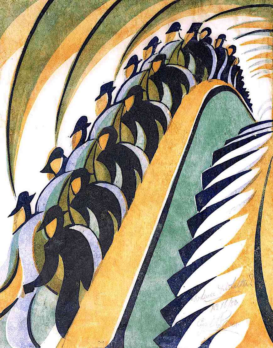 Cyril Power print a Cyril Power print, the escalator