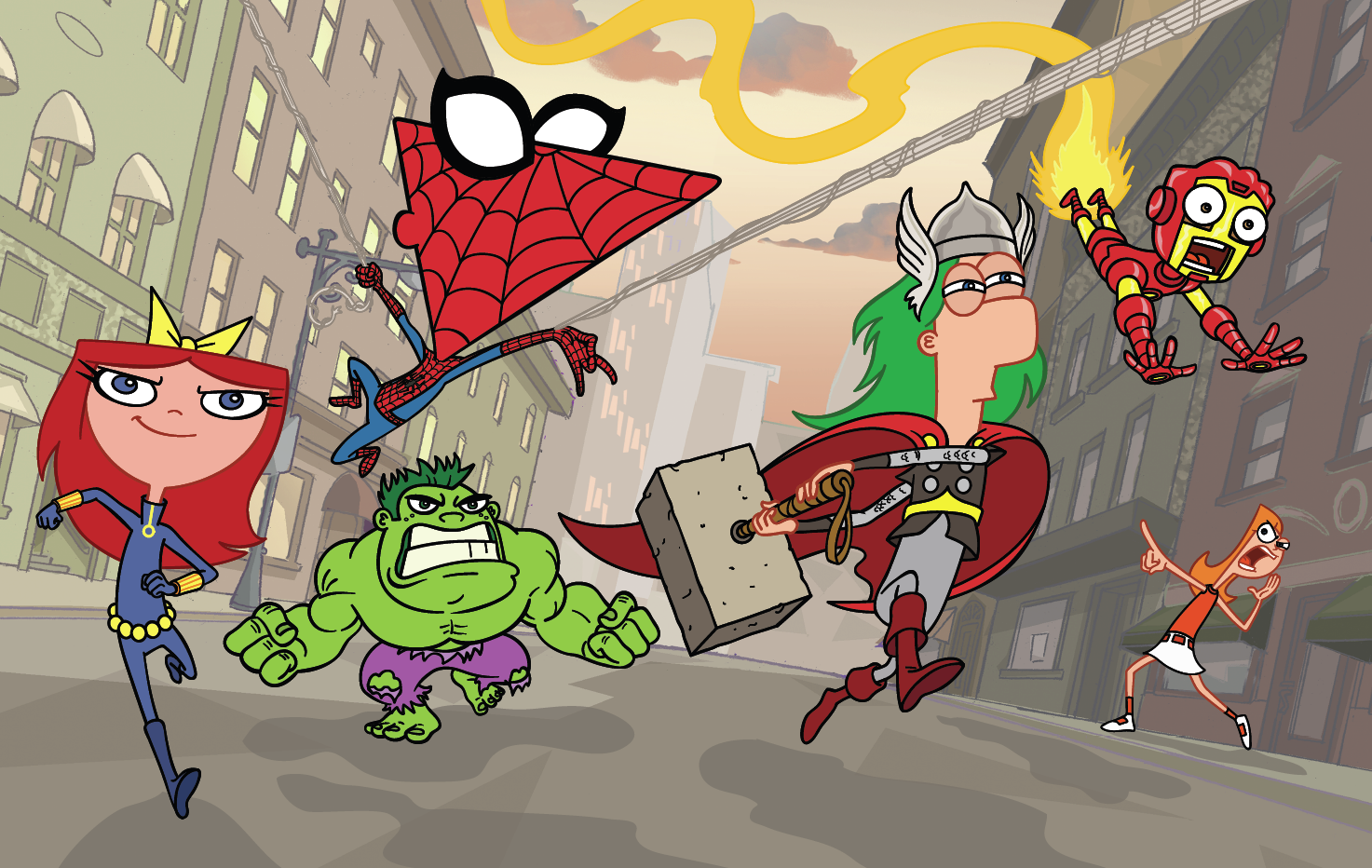 Anthony Vukojevich Phineas and Ferb as Marvel characters
