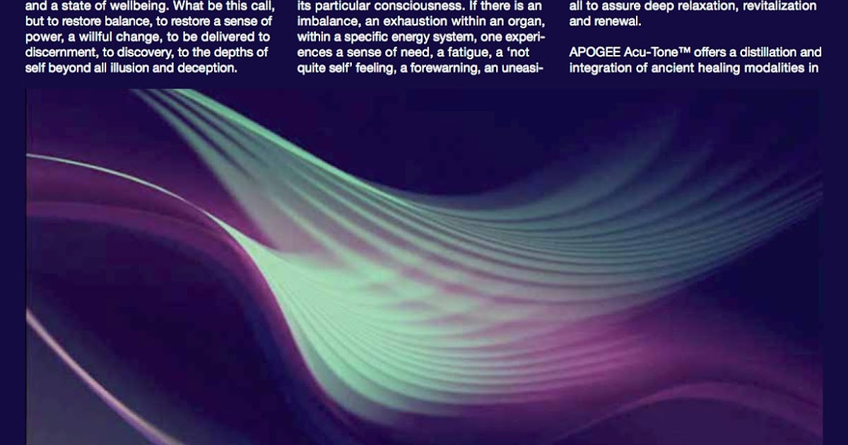 APOGEE AcuTone™ Vibrational Sound Therapy YES... " a common dream