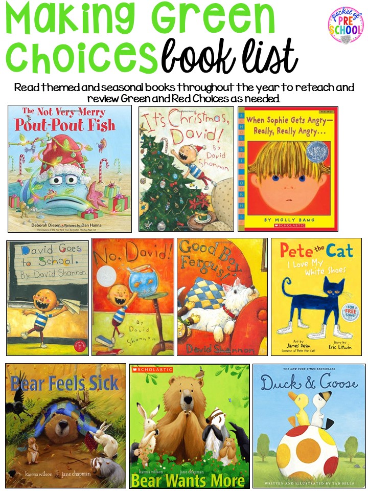 Green and Red Choice Board - Pocket of Preschool for Red And Green Choices Free Printable