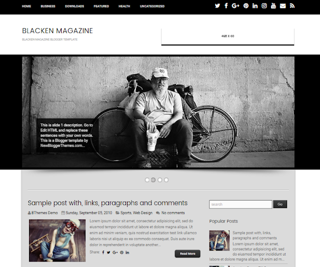 Blacken Magazine Blacken Magazine Blogger Template