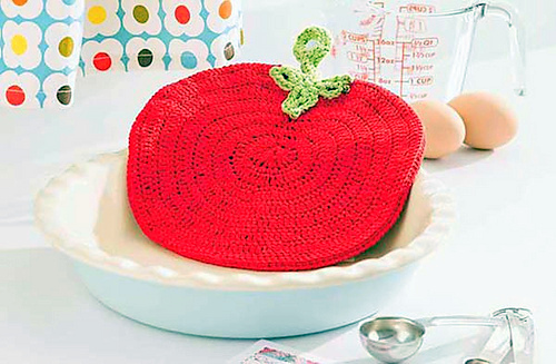 Crochet apple Potholder pattern