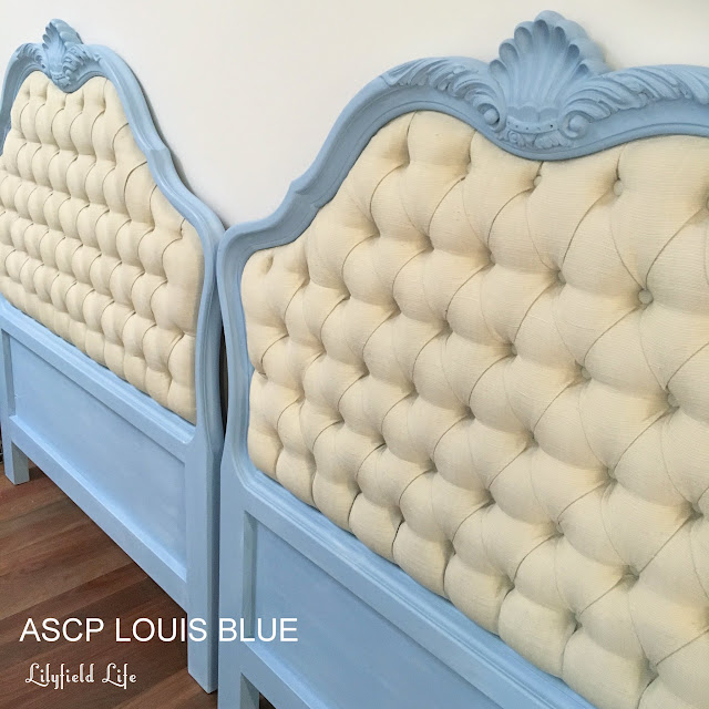 French Bed head in ASCP Louis Blue by Lilyfield Life