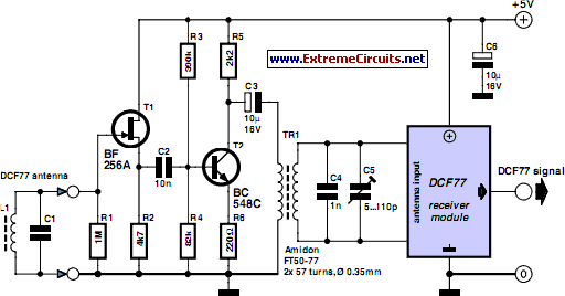 Preamplifier Circuit Diagram DCF77 - Electronic Circuit